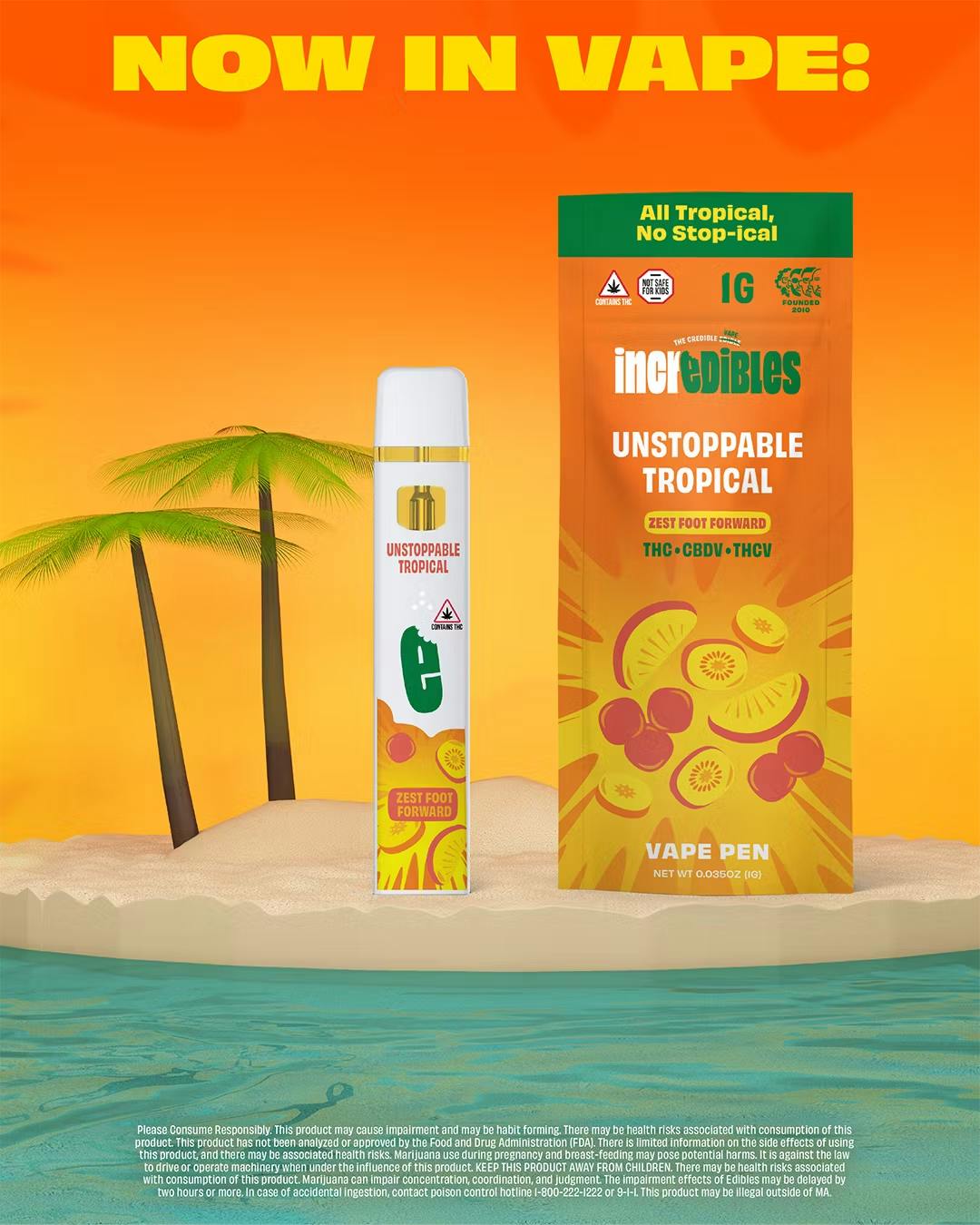 incredibles disposable vape Unstoppable Tropical 14:1:1 Strain:Pineapple OG & Fruitylicious Hemp Products Geek Bar Vape Grape