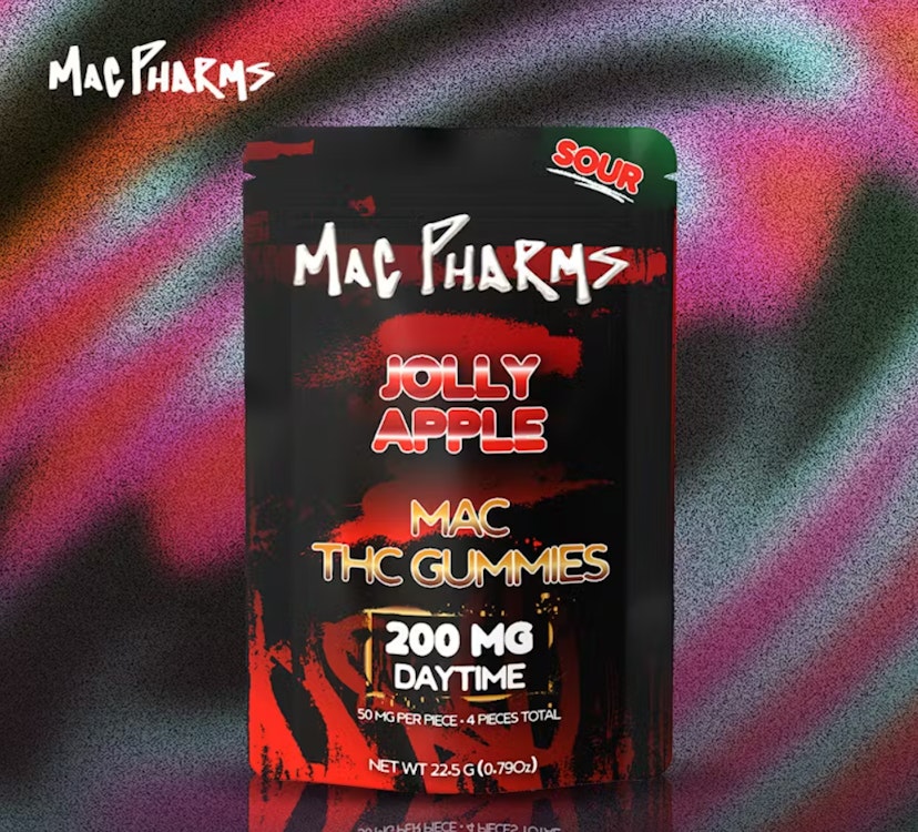 Mac Pharms | 4 x 50mg Gummies | Sour Jolly Apple