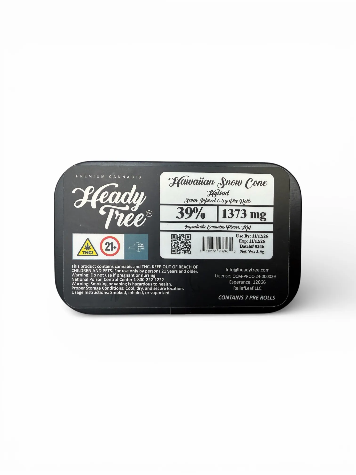 Hawaiian Snow Cone Infused Shorty S 7pk | Cannabis Pre-Roll, THC