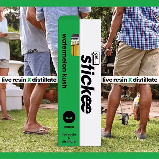 STICKEE STICKEE | WATERMELON KUSH | LIVE RESIN DISPOSABLE INDICA — VAPORIZERS