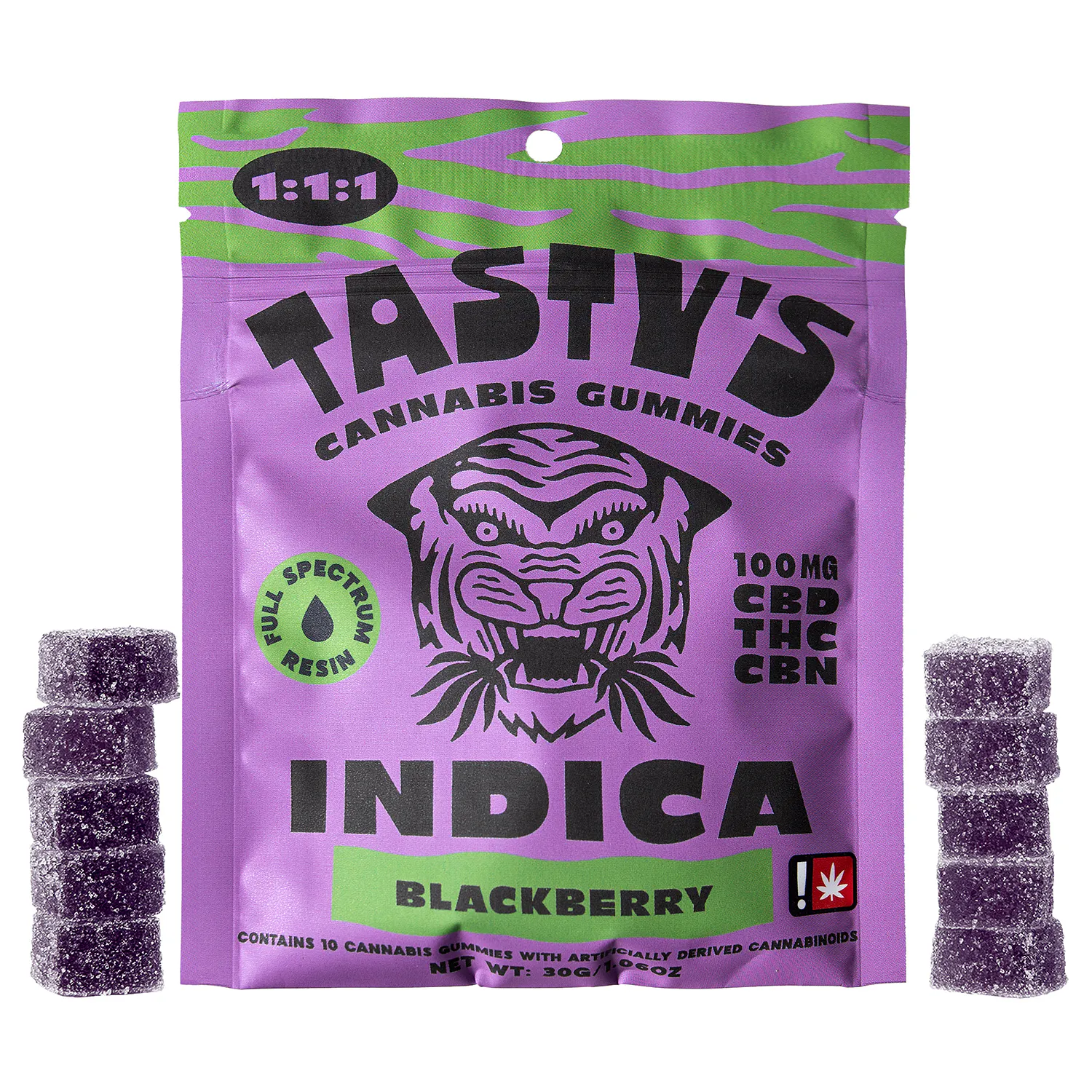 Gummies - Indica - THC:100mg CBD: 100mg CBN:100mg - 10pk