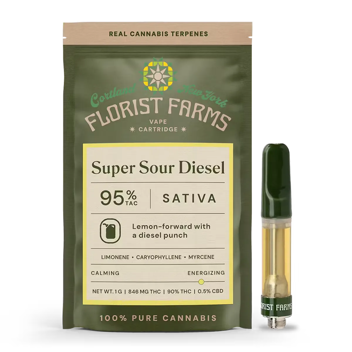 Florist Farms Super Sour Diesel 1g Cartridge - Vape Cartridges, Cannabis  Vapes & Disposable Vapes | White Plains, NY, Greenwich CT, Westport CT,  Rye, Ossining | Leafology