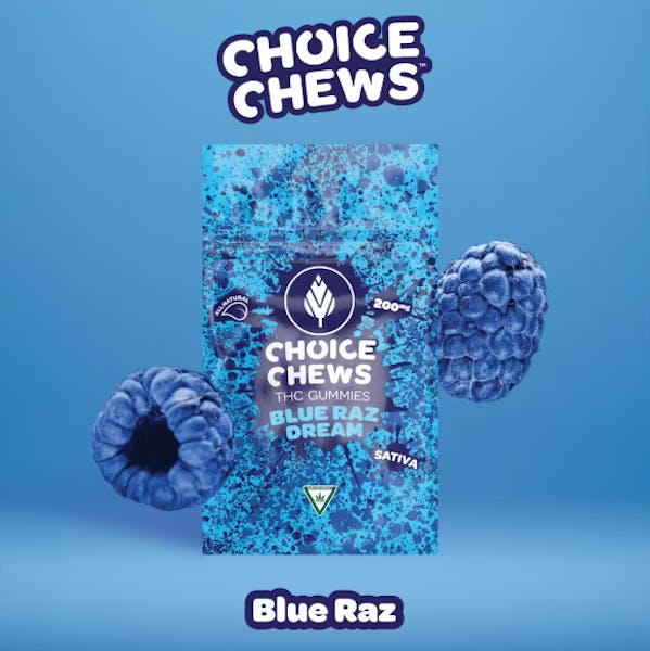 Blue Raz | 100mg | Gummies | Choice Chews (Sativa)