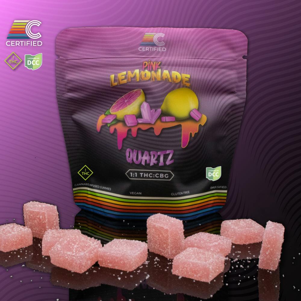 1:1 CBG Pink Lemonade Quartz | 10pk 10pk Edibles | CERTIFIED |