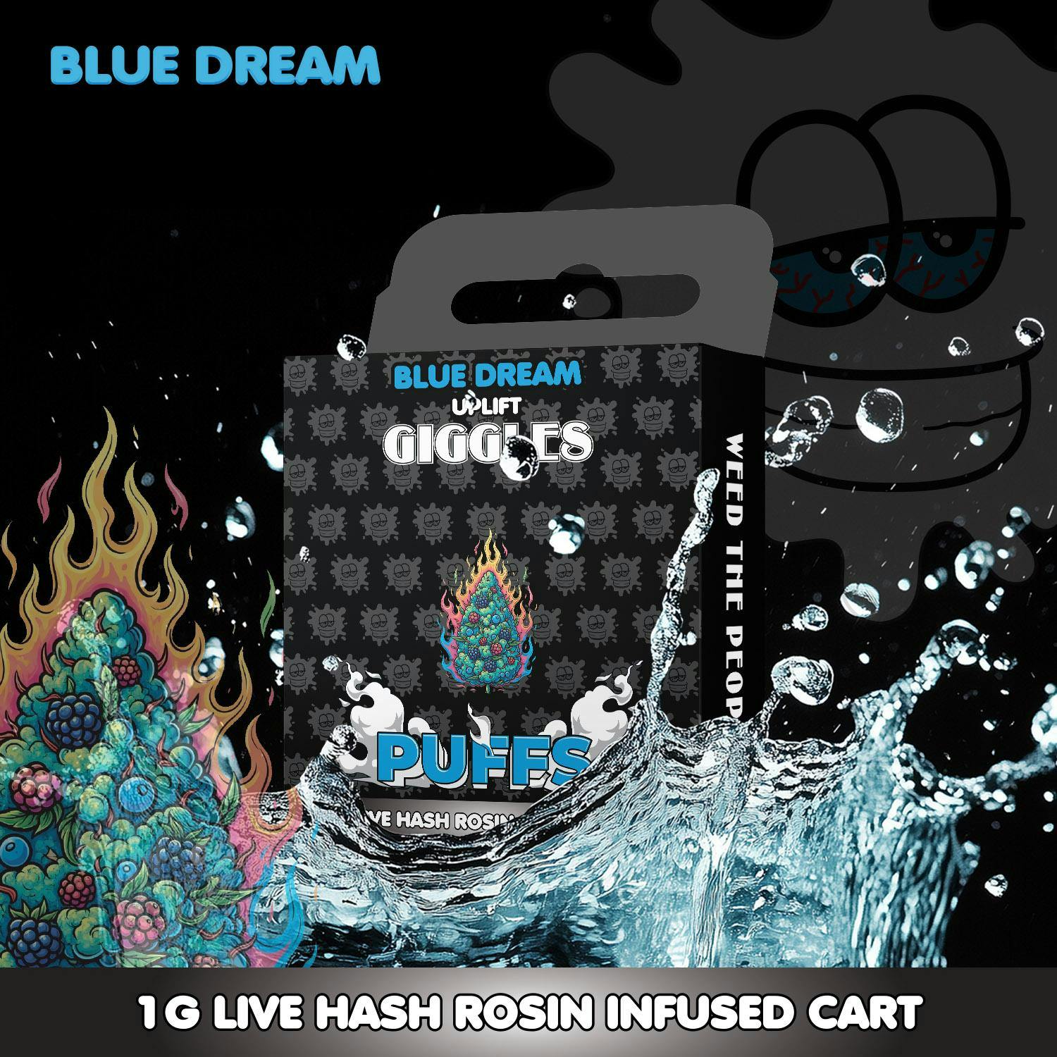 Giggles - 1g Live Rosin Cart - Blue Dream