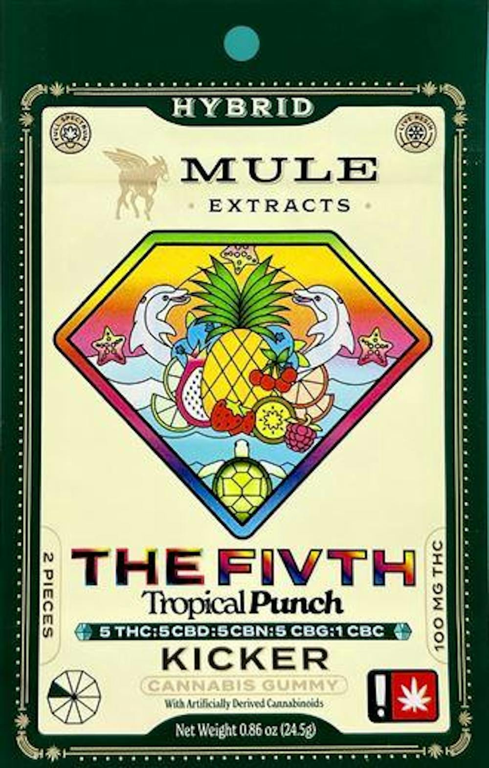 Product Mule | Tropical Punch "The Fivth" | 100mg 5:5:5:5:1 2 Piece Gummies