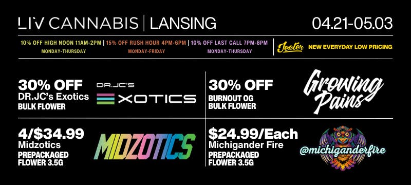 LIV Cannabis (Lansing) Menu - a Cannabis Dispensary in Lansing, MI