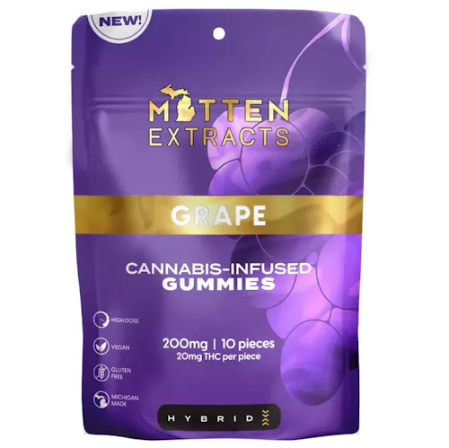 Mitten Extracts Grape Gummies 200mg Rec-1