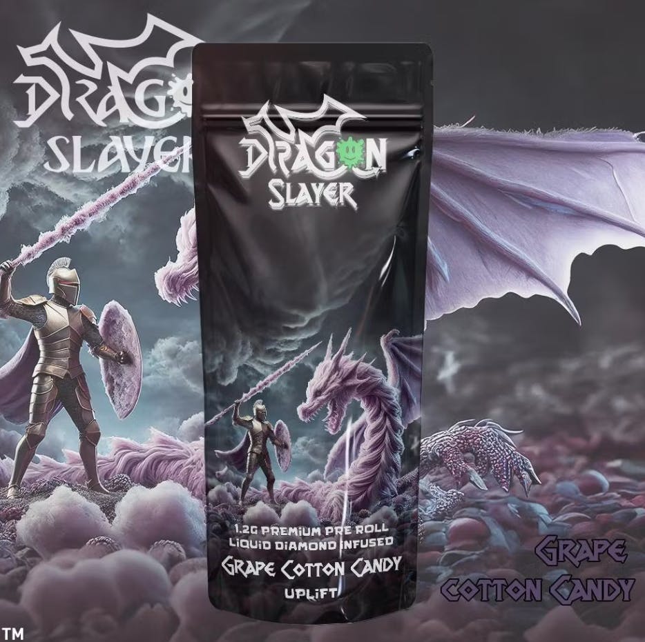 Product: Dragon Slayer | Grape Cotton Candy 1.2g Infused Pre-Roll