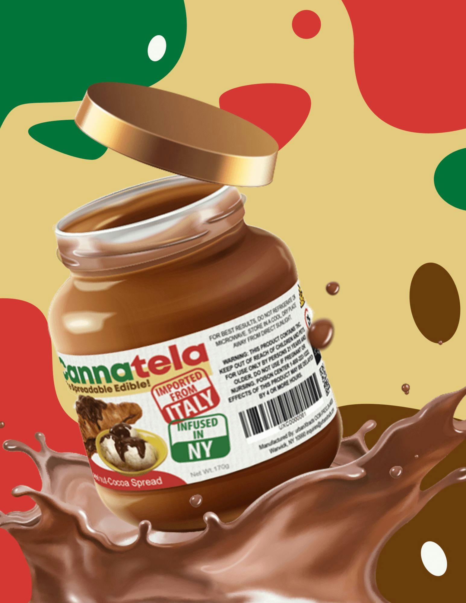 Cannatela Cannatela | Infused Spread | 100mg | Chocolate Hazelnut