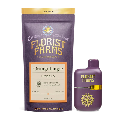 Florist Farms - 1g Live Resin Disposable - Orangeutangie - DISPOSABLES by Florist Farms at King of Budz