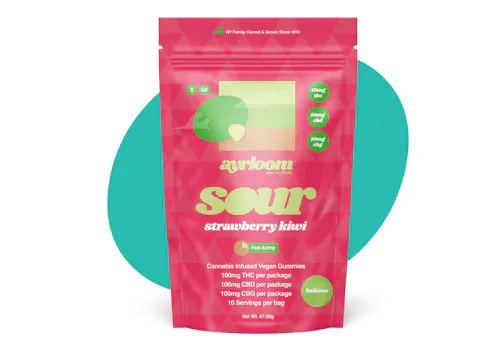 Ayrloom | Sour Strawbery Kiwi | 1:1:1 THC / CBD / CBG Gummies | 10pk-active