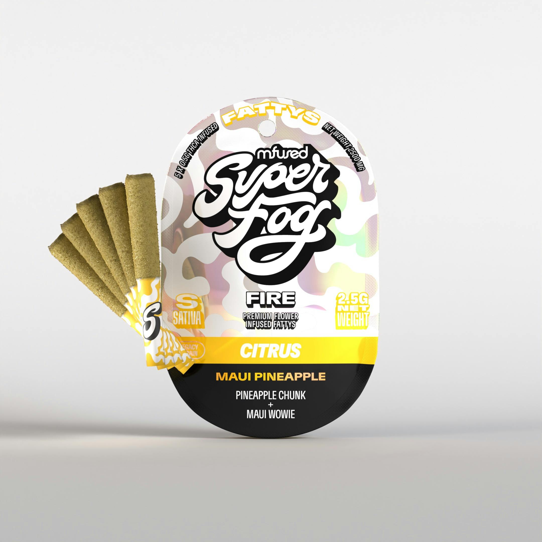 Mfused SuperFog Fire 2.5g Infused Pre-Roll 5pk - Maui Pineapple