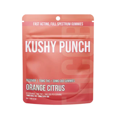 Kushy Punch - 70mg THC : 30mg CBD Gummies - Orange Citrus - EDIBLES by Kushy Punch at King of Budz