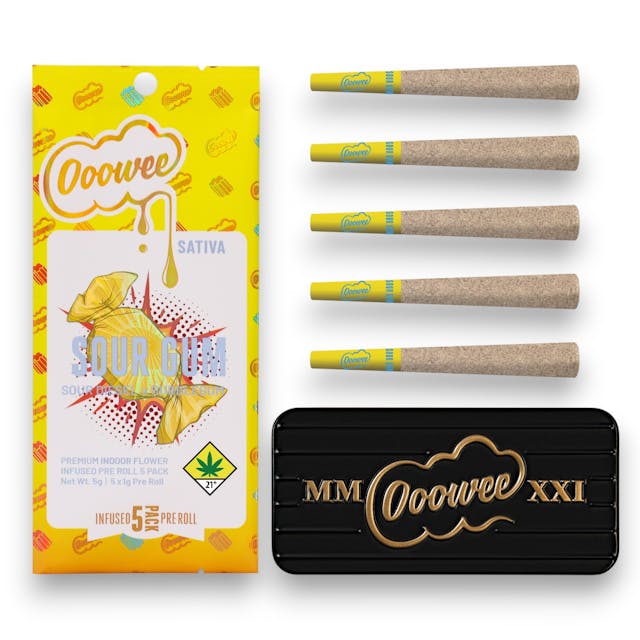 Ooowee - 5/1G Infused PreRoll - Sour Gum - 5g