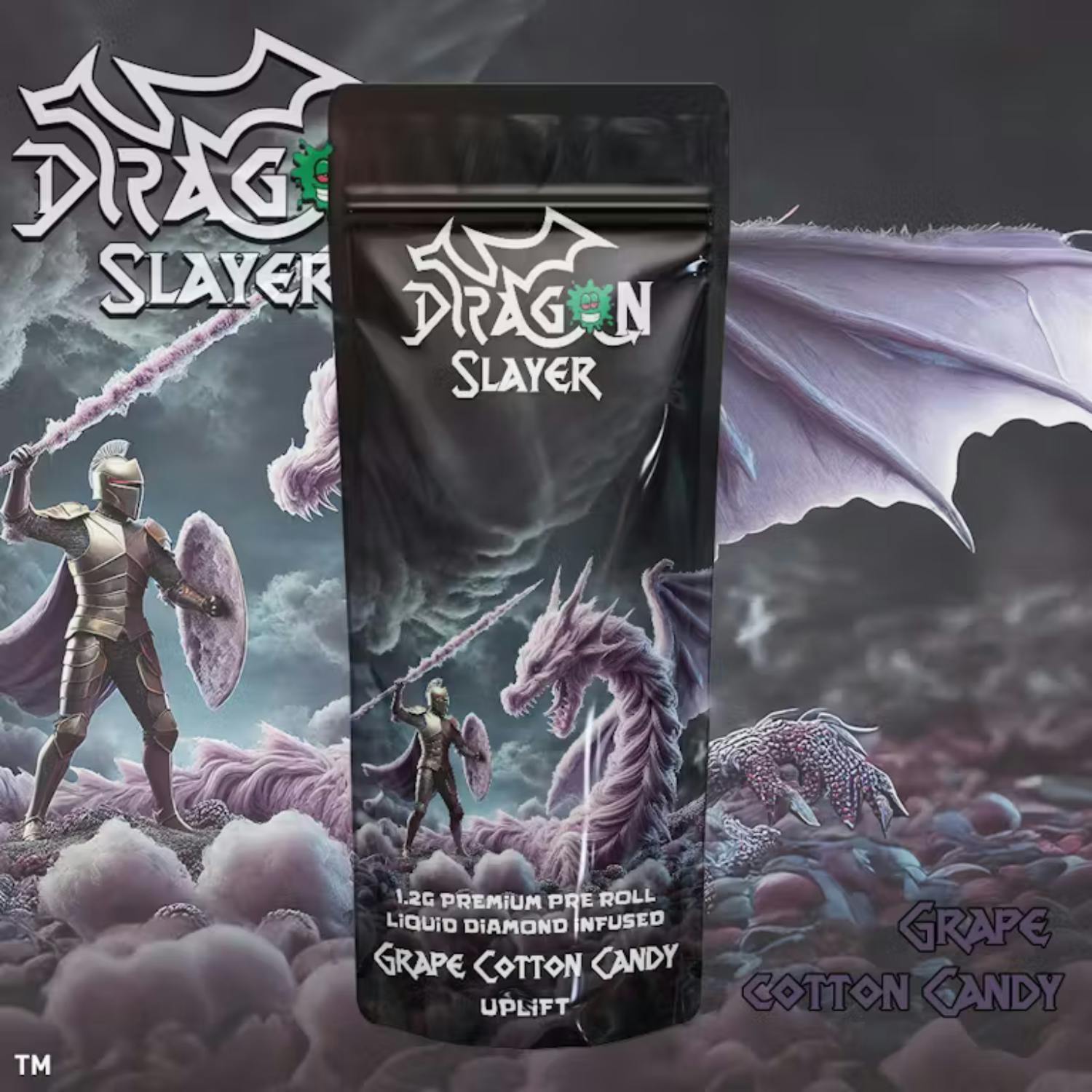 Dragon Slayer - Infused Preroll - - Uplift - **GRAPE COTTON CANDY** (5/$15)