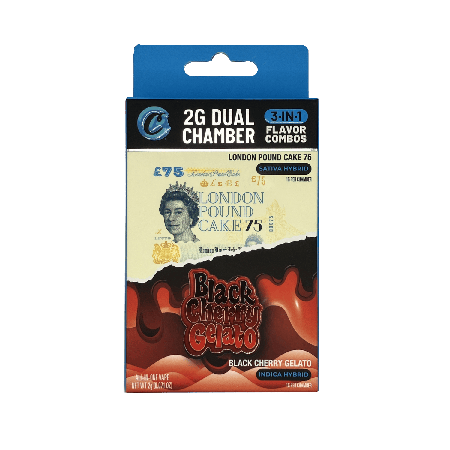 Product: Cookies | Dual Chamber Disposable - 2g - London Pound Cake + Black Cherry Gelato