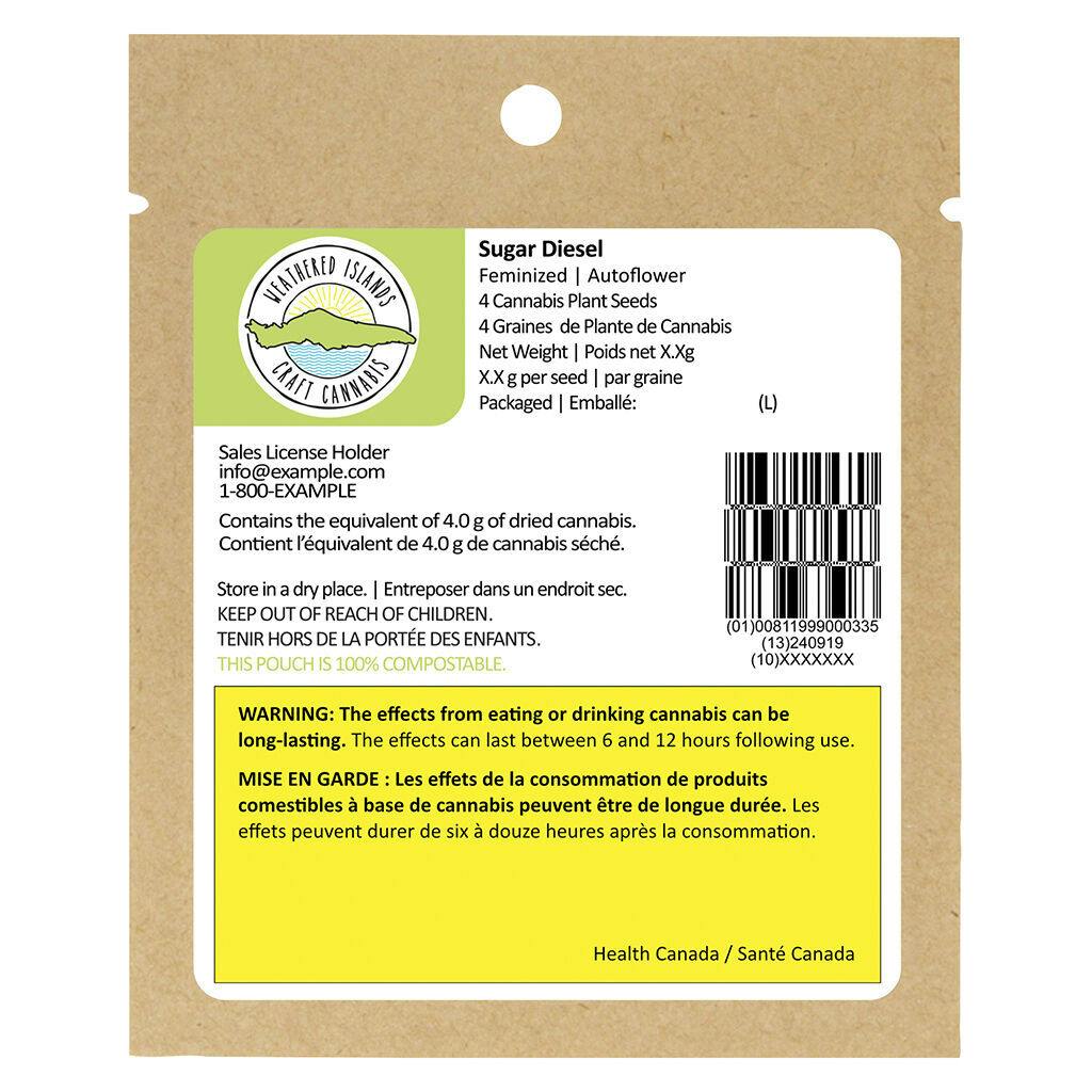 Weathered islands - sugar diesel feminized seeds - 4 pack