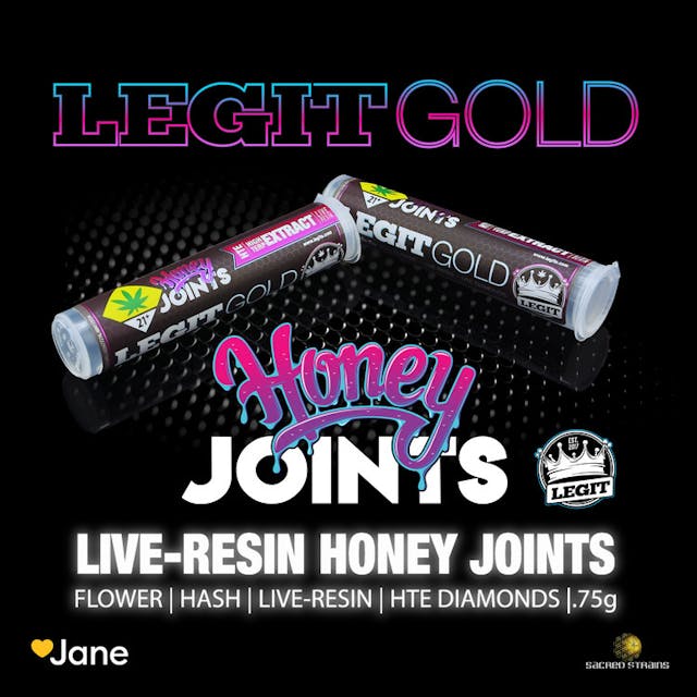 The Legit HONEY JOINT was created for those seeking a quick, reliable, STRONG smoke. These are full-flower just like our flagship joints. With hash, smooth live-resin, and HTE Diamonds, this smaller offering is a true HITTER on a different scale. Smoking by yourself? Trying to maximize a break? Trying to stretch your $$$? Legit HONEY JOINTS are the answer. FINALLY a premium product at an affordable price. Quality is not an option; it's a standard you deserve.