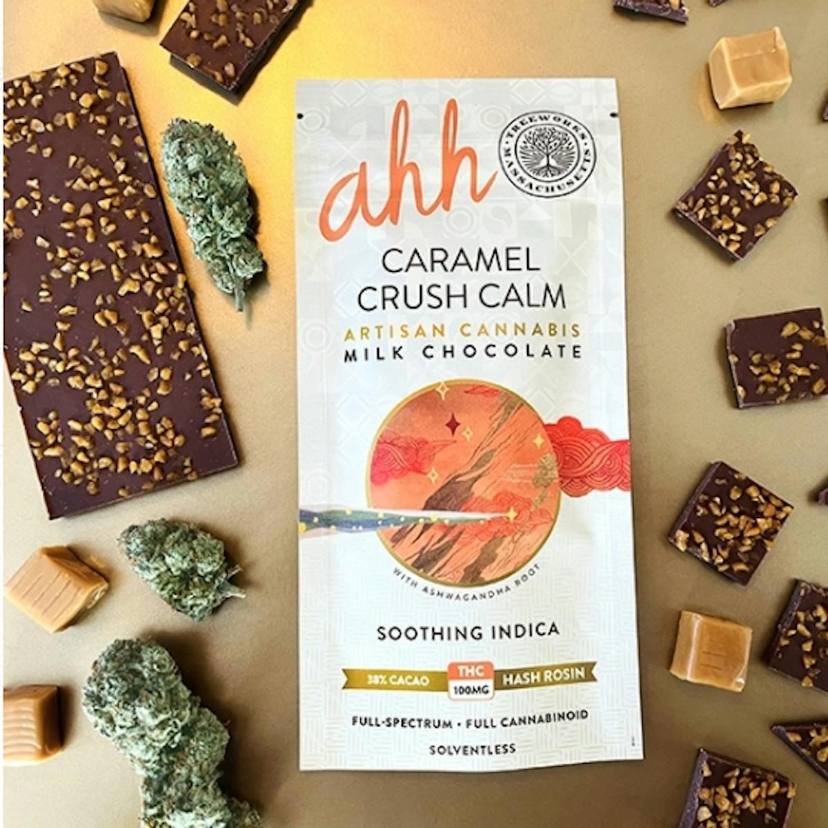 Photo of Caramel Crush Calm 100mg Milk Chocolate Bar Treeworks