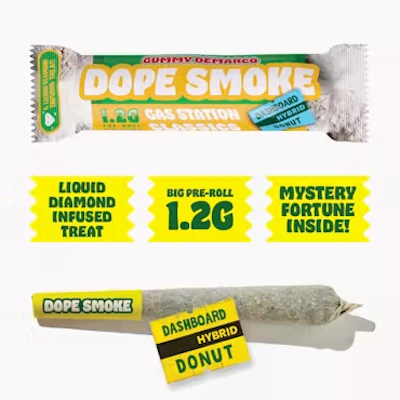 Dope Smokes - 1.2g Liquid Diamond Infused Preroll - Dashboard Donut - PRE_ROLLS by Dope Smokes at King of Budz