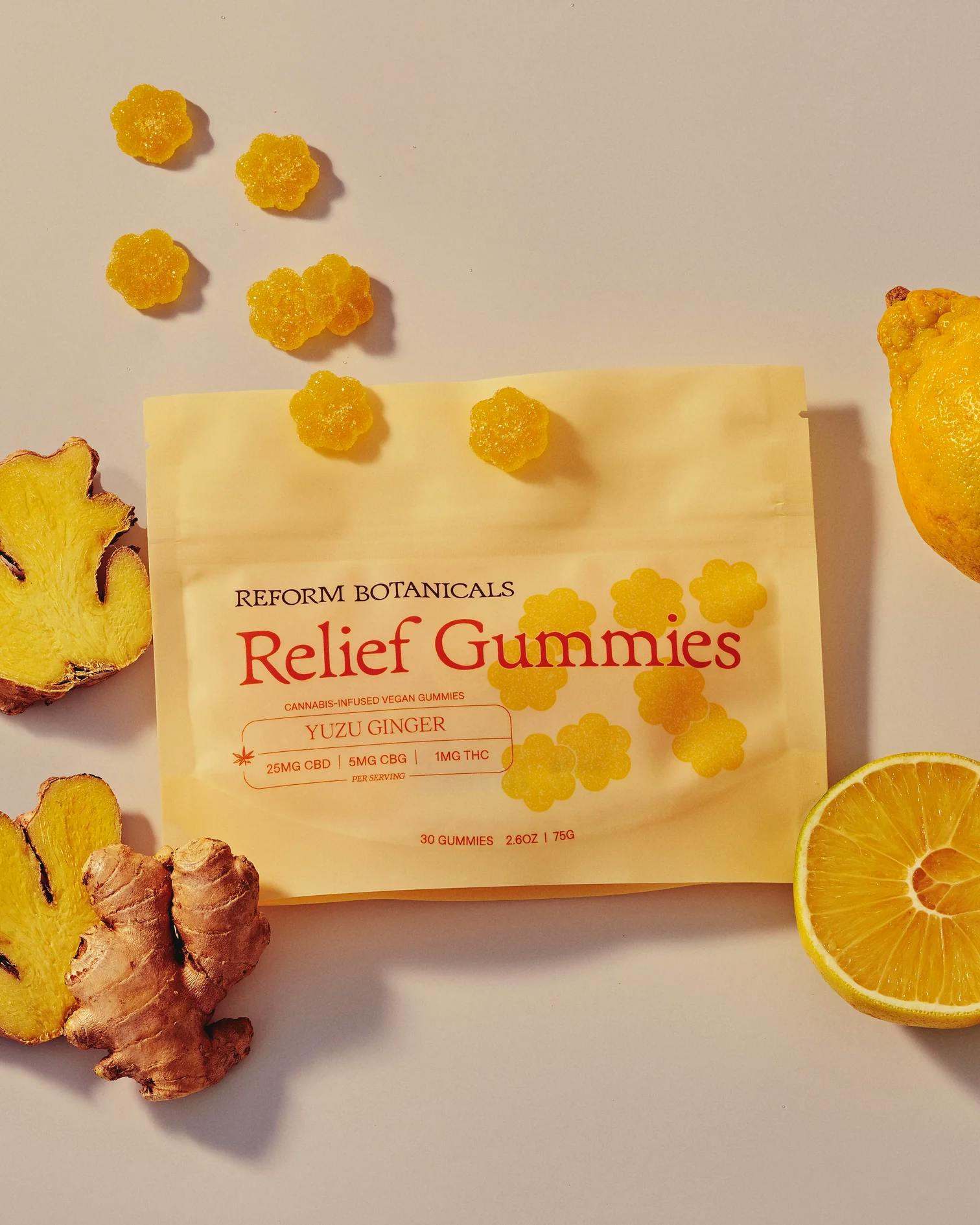 Reform Botanicals | Yuzu Ginger (RELIEF) | CBD Gummies | 30pk | 750mg