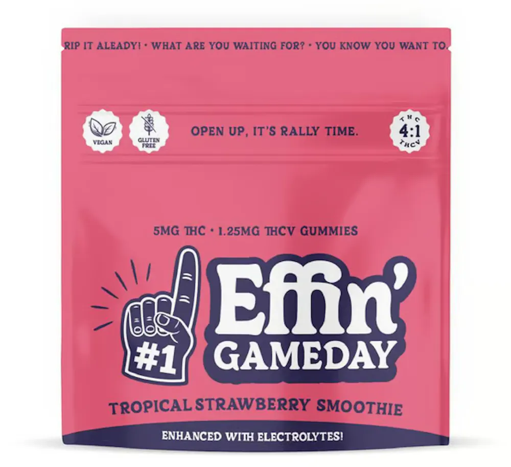 Product Effin' Game Day | Tropical Strawberry Smoothie | 4:1 THC:THCV | 20pk
