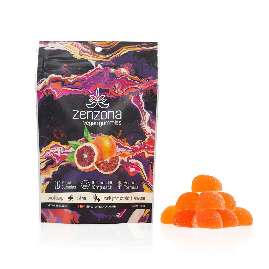 zenzona Vegan Gummies Blood Orange 100mg - Sativa | D2 Dispensary