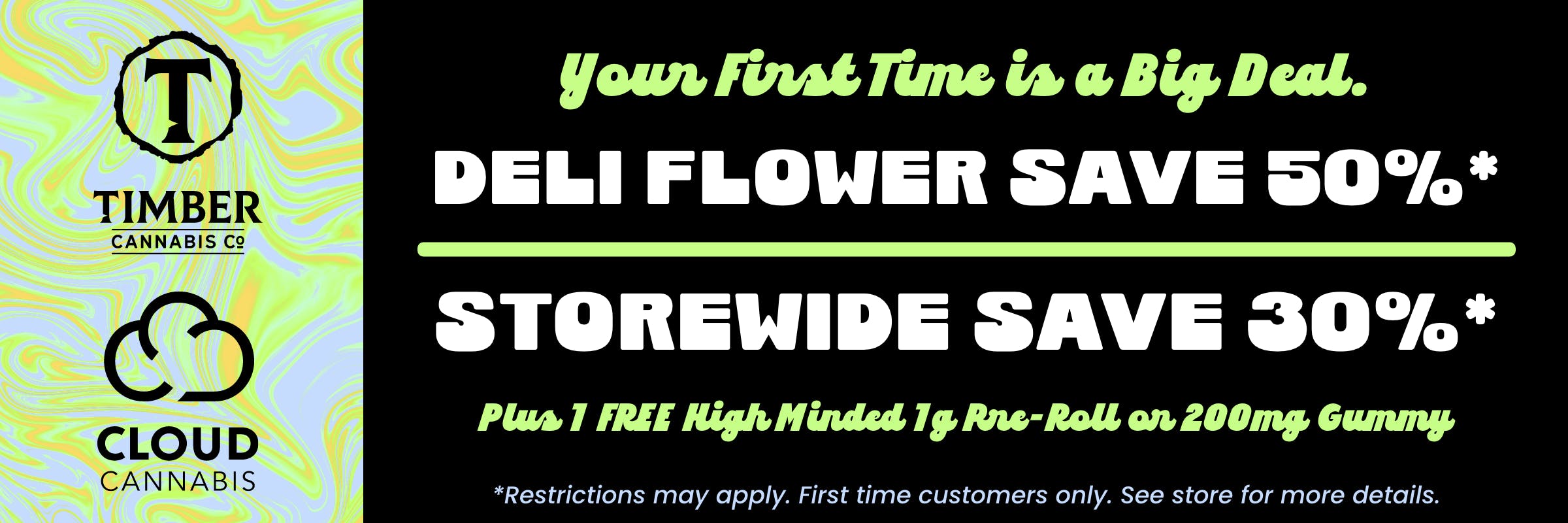 first time customer customers 50% off 