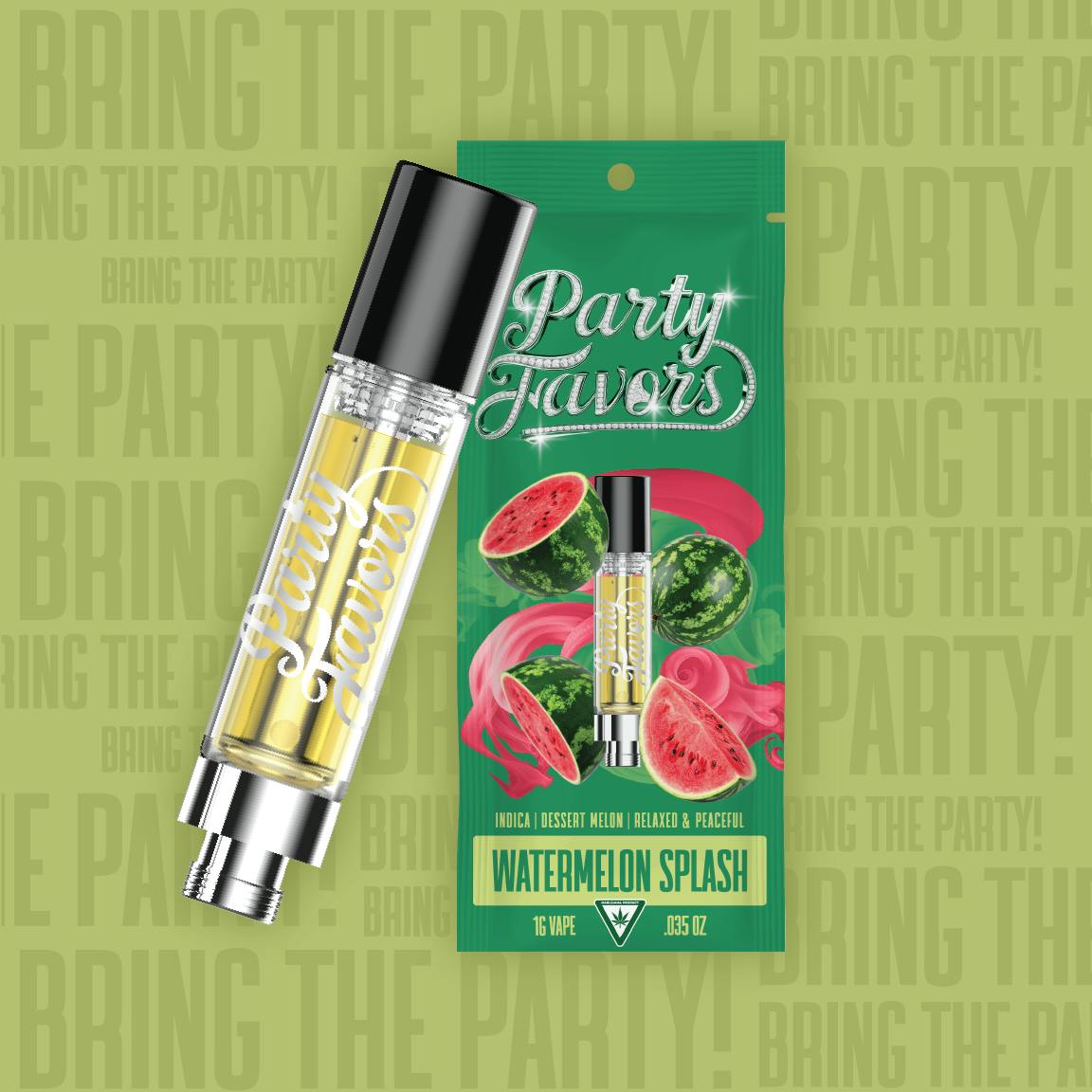 Product: Party Favors | Watermelon Splash Distillate Cartridge | 1g