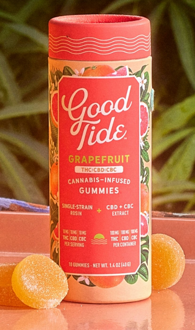 Good Tide | 200mg Hash Rosin Gummies | Grapefruit 2:1:1 THC:CBD:CBC