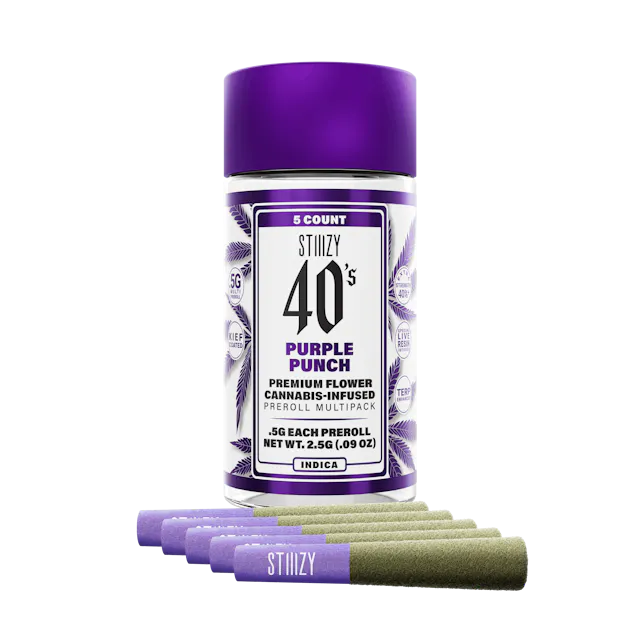 STIIIZY Purple Punch 40's Infused Pre-Roll 0.5g 5-pack | 2.5g