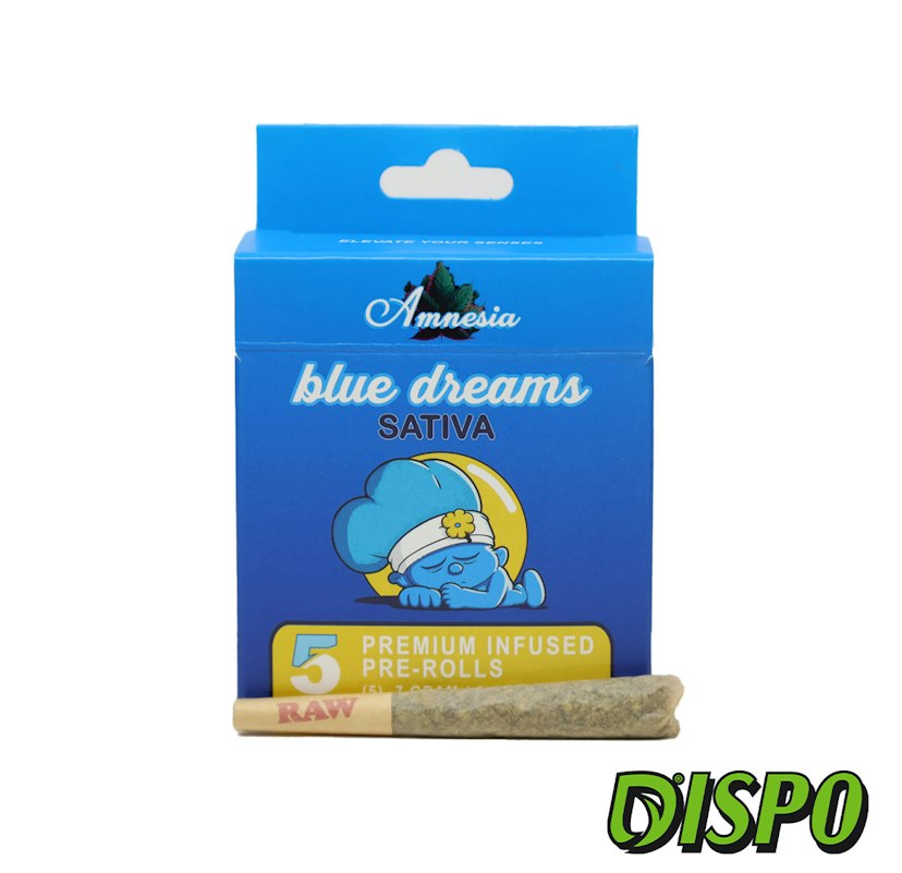 Amnesia - Blue Dream 5pk Infused Pre-rolls