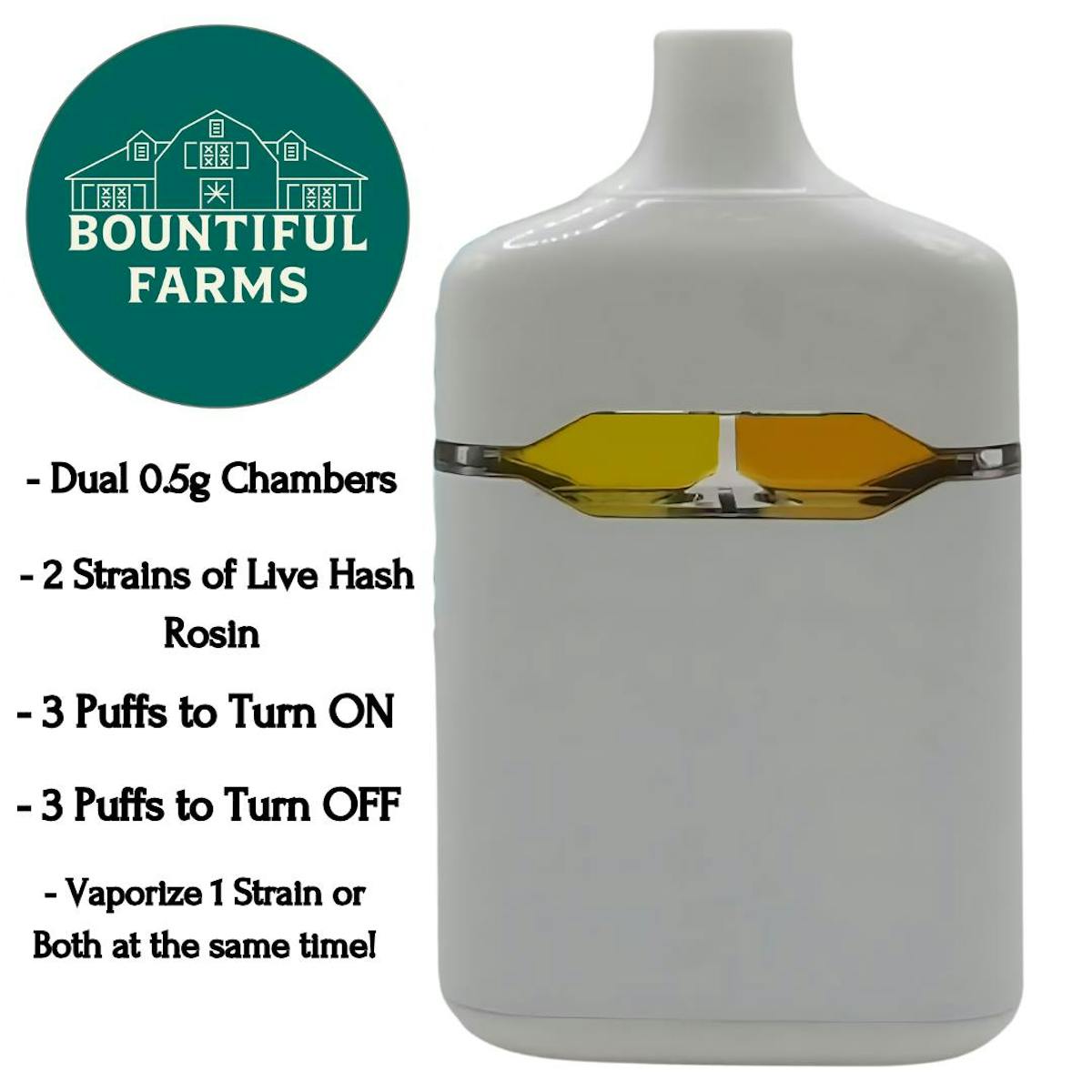 Photo of Bountiful Farms Melon Fumez + Permanent Pie Live Hash Rosin Disposable 1g