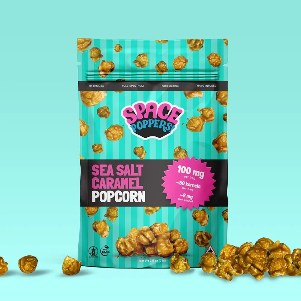 Product Space Poppers Sea Salt Caramel 1:1 | Edibles | 100mg THC : 100mg CBD