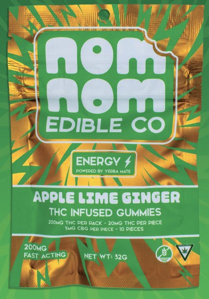 Product: NomNom Edible Co | Gummies - 200mg - Apple Lime Ginger (Energy)