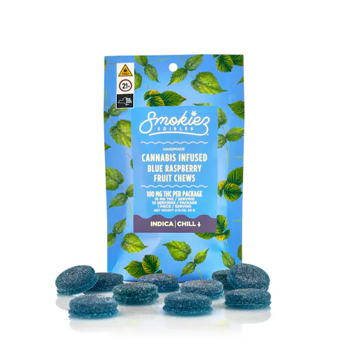 Smokiez | Sweet Blue Raspberry | 100MG Fruit Chew-1