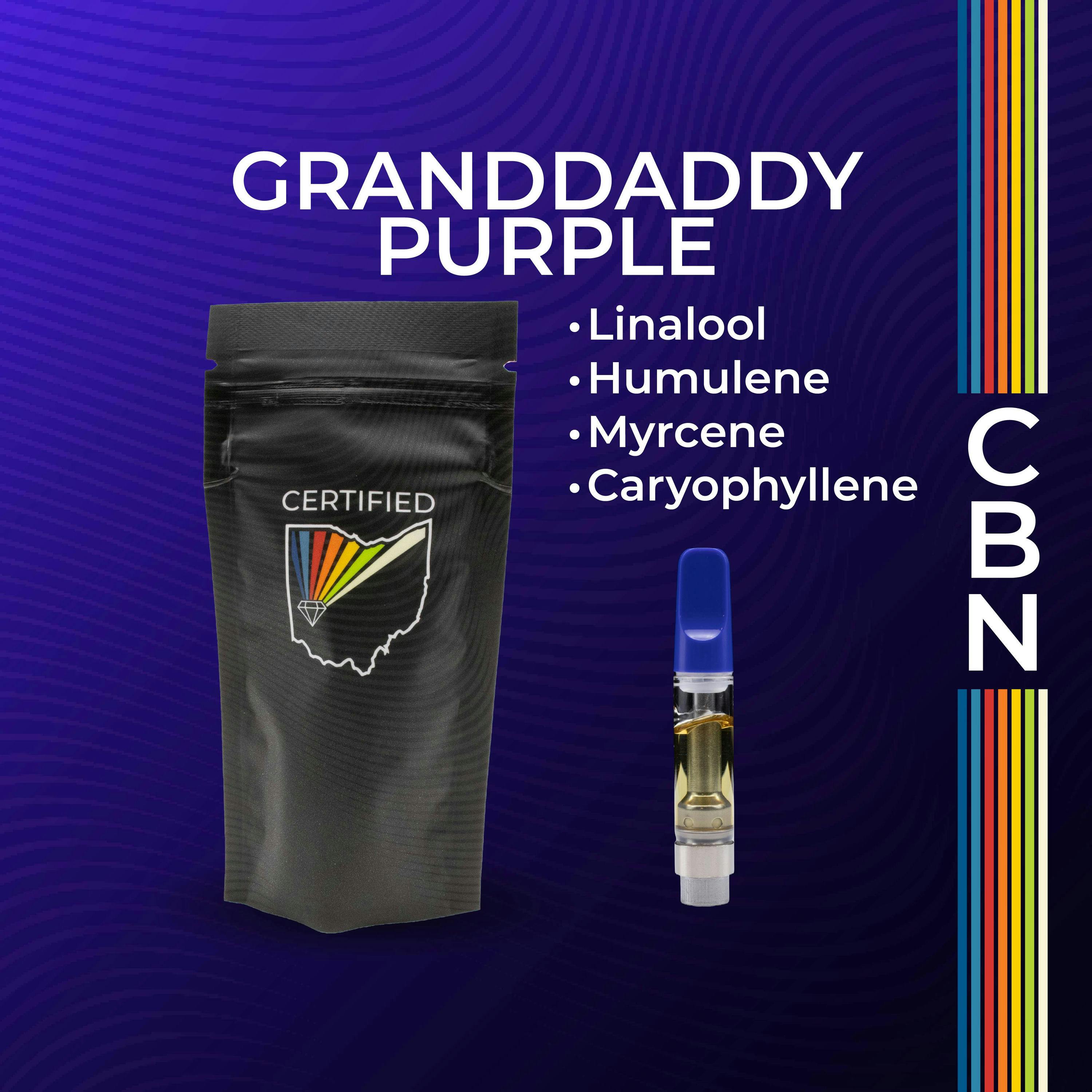 Granddaddy Purple + CBN Distillate Cartridge | 1g | Harpster