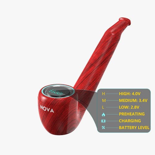 Nova - pipe - 510 battery - 650mah - red wood