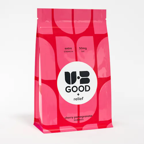UB GOOD | Cherry Pomegranate ‘Relief’ (High Dose) Gummies | 10pk | 500mg-active