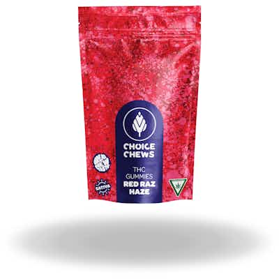 Product: Choice Chews | Red Raz Haze Sativa Gummies | 200mg