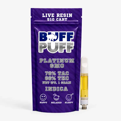 Buff Puff - 1g Live Resin Cart - Platinum GMO - DISPOSABLES by Buff Puff at King of Budz