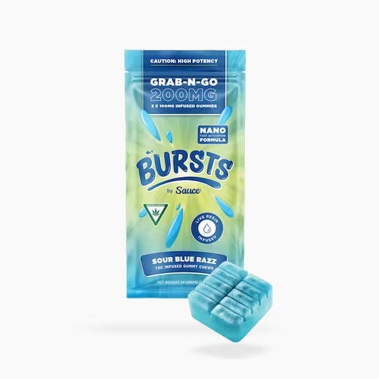 SAUCE BURSTS | SOUR BLUE RAZZ - LIVE RESIN GUMMIES | 200MG