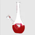 Pulsar Valentine's Heart Vase Glass Water Pipe 14mm F