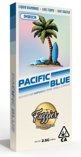 Fuzzies Diamonds Pacific Blue 2.5g Infused Preroll Packs - Indica |  Harborside (San Francisco)