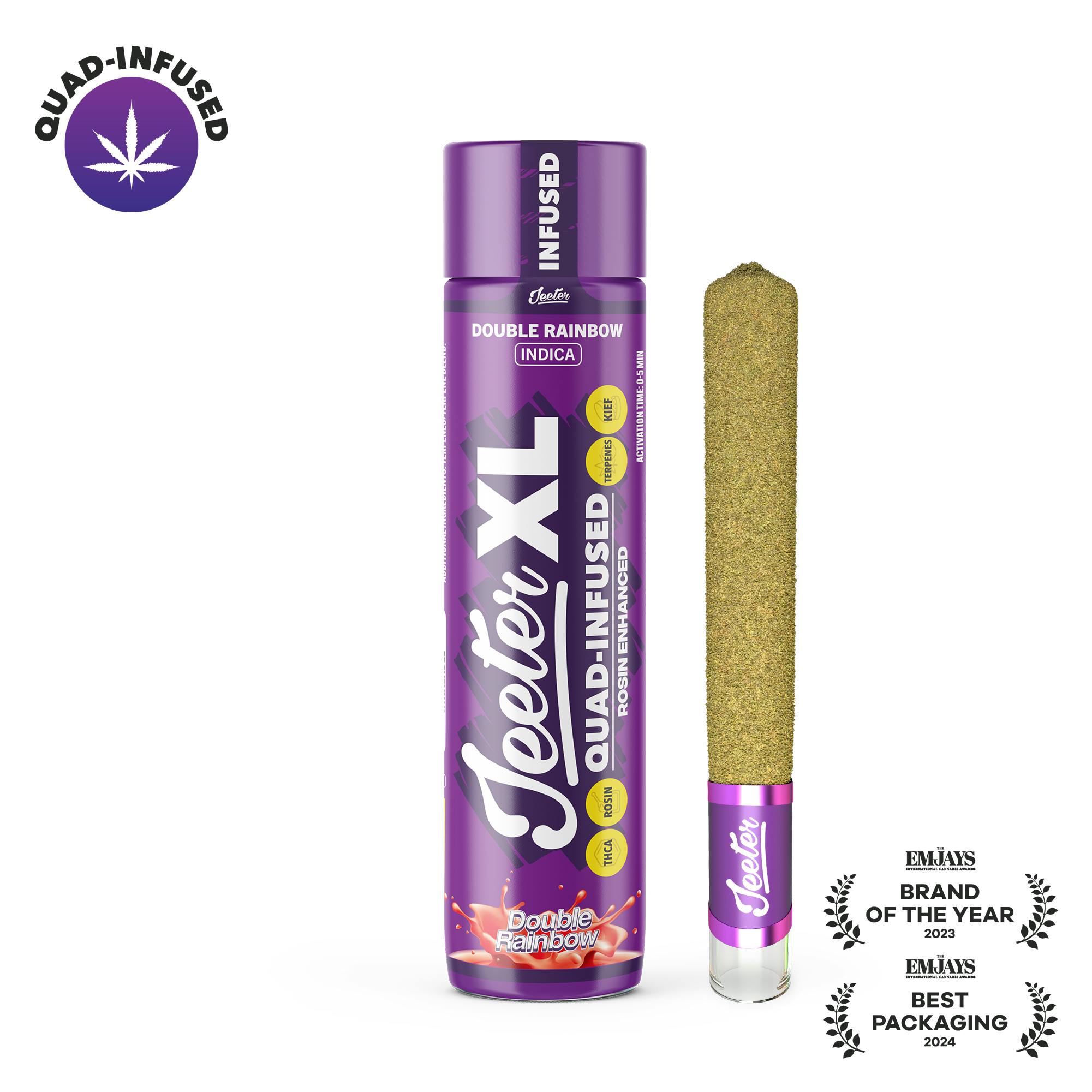 Product: Jeeter | Double Rainbow | Infused XL Pre-roll | 2g | Indica