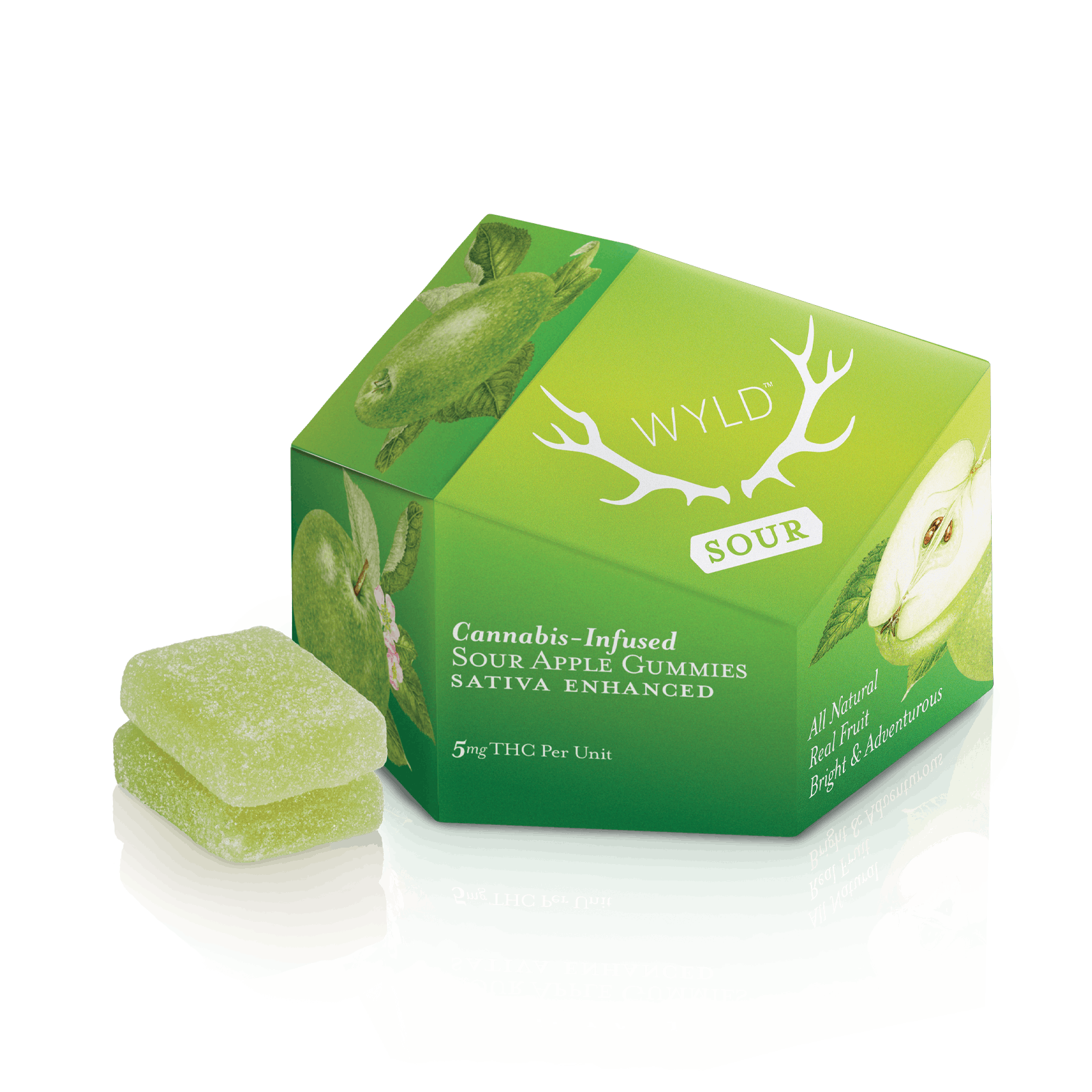 Wyld - real fruit sour apple gummies | 2-pack-3