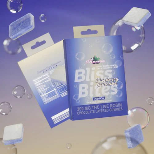 Bliss Bites - 200mg Hash Rosin Chocolate Layered Gummies - Blueberry Pancake