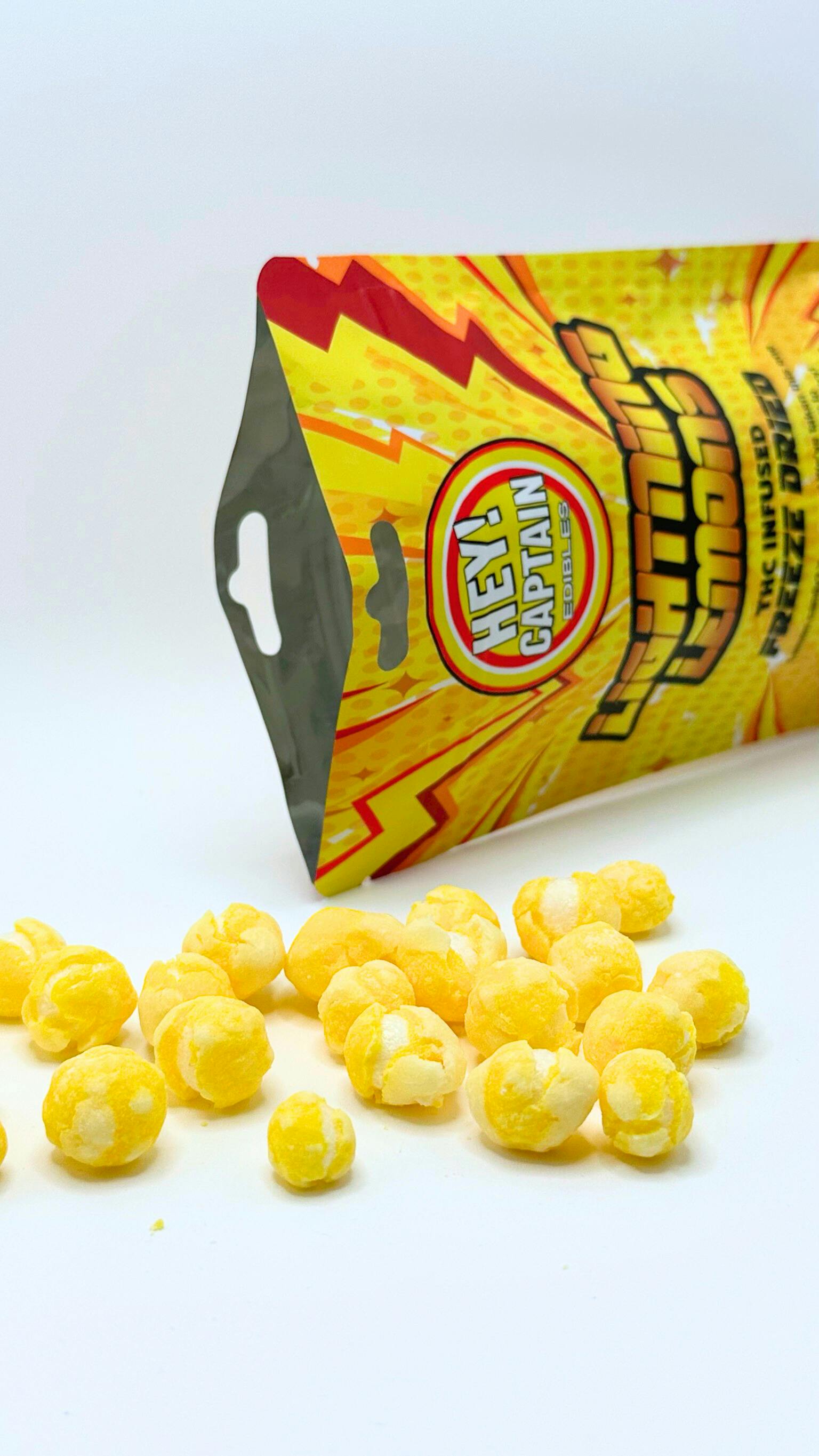Product: Hey Captain | Lightning Lemons | Infused Freeze Dried Edibles | 200mg | Hybrid