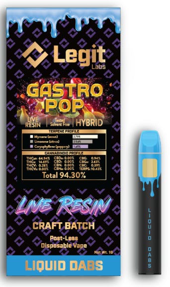 Product: Gastro Pop | Post-Less Disposable | Live Resin | Legit Labs